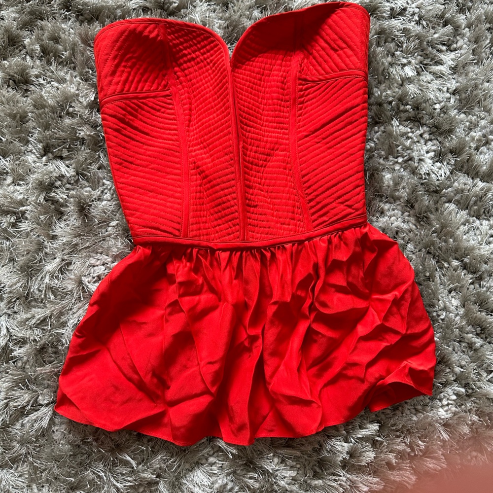Silk Red bustiere. Size Large